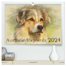 Australian Shepherds 2024 (hochwertiger Premium Wandkalender 2024 DIN A2 quer), Kunstdruck in Hochglanz von Redecker,  Andrea