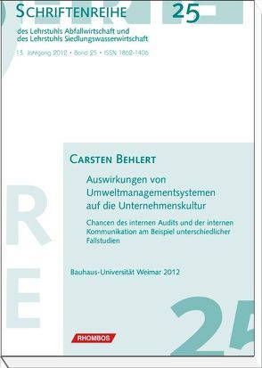 Auswirkungen von Umweltmanagementsystemen auf die Unternehmenskultur von Behlert,  Carsten