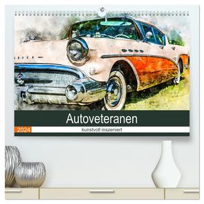 Autoveteranen – kunstvoll inszeniert (hochwertiger Premium Wandkalender 2024 DIN A2 quer), Kunstdruck in Hochglanz von und André Teßen,  Sonja