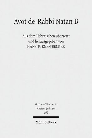 Avot de-Rabbi Natan B von Becker,  Hans-Jürgen