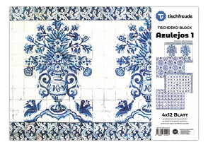 AZULEJOS 1, Tischdeko-Block, 4 x 12 Blatt von Jahn-Draskóczy,  Petra