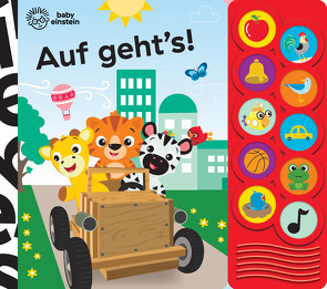 Baby Einstein – Auf geht’s! – Interaktives Pappbilderbuch mit 10 lustigen Geräuschen für Kinder ab 18 Monaten