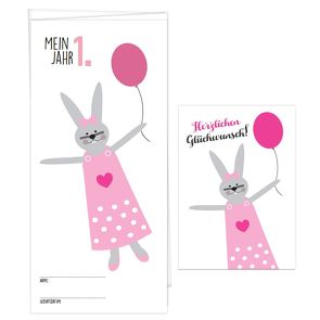 Babykalender „Mein erstes Jahr“ für Mädchen, inkl. passender Glückwunschkarte von Garschhammer,  Anja