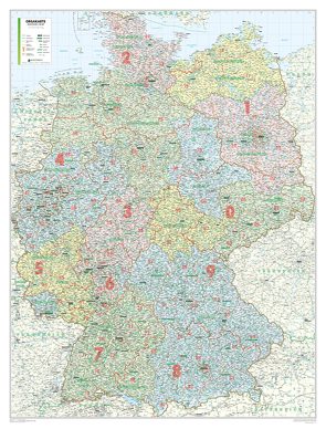Kastanea Bundeslandkarte Deutschland mit ORGA-Bereichen, 98 x 129 cm, Papierkarte gefalzt auf DIN A4
