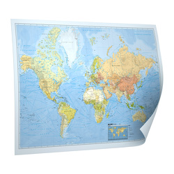 Kastanea Politische Weltkarte „Die Welt“, 1:44 Mio., deutschsprachig, Papierkarte gerollt