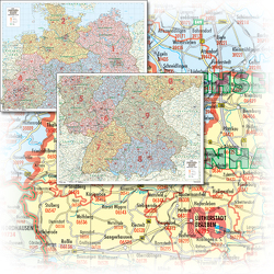 Kastanea Postleitzahlenkarte Deutschland, 1:500 000, Papierkarte gefalzt auf DIN A4