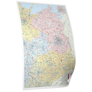 Kastanea PLZ-Karte Ostdeutschland, 111 x 154 cm, Papierkarte gerollt, folienbeschichtet und beleistet