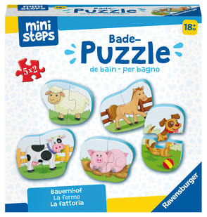 Ravensburger ministeps 4167 Bade-Puzzle Bauernhof – Badespielzeug, Spielzeug ab 18 Monate