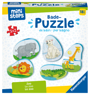 Ravensburger ministeps 4166 Bade-Puzzle Zoo – Badespielzeug, Spielzeug ab 18 Monate
