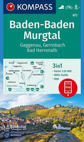 KOMPASS Wanderkarte Baden-Baden, Murgtal, Gaggenau, Gernsbach, Bad Herrenalb von KOMPASS-Karten GmbH