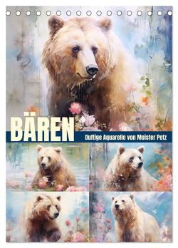 Bären. Duftige Aquarelle von Meister Petz (Tischkalender 2024 DIN A5 hoch), CALVENDO Monatskalender von Hurley,  Rose