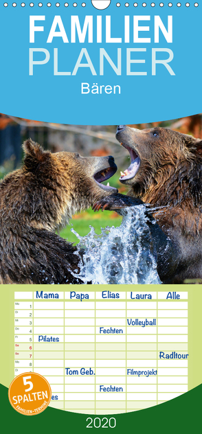 Bären – Familienplaner hoch (Wandkalender 2020 , 21 cm x 45 cm, hoch) von Stanzer,  Elisabeth