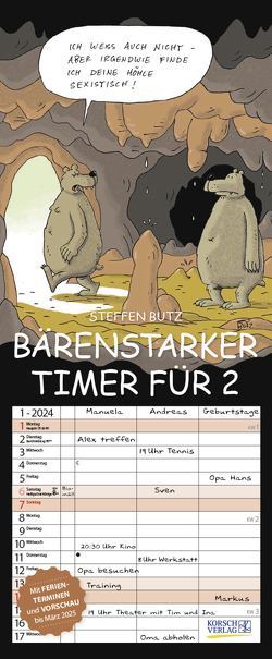 Bärenstarker Timer für 2 2024 von Butz,  Steffen, Korsch Verlag