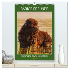 Bärige Freunde – Familienplaner Brauner Neufundländer (hochwertiger Premium Wandkalender 2024 DIN A2 hoch), Kunstdruck in Hochglanz von Starick,  Sigrid