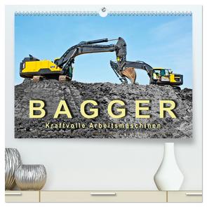 Bagger – kraftvolle Arbeitsmaschinen (hochwertiger Premium Wandkalender 2024 DIN A2 quer), Kunstdruck in Hochglanz von Roder,  Peter