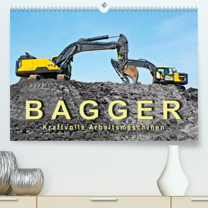 Bagger – kraftvolle Arbeitsmaschinen (Premium, hochwertiger DIN A2 Wandkalender 2023, Kunstdruck in Hochglanz) von Roder,  Peter