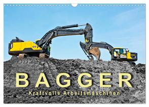 Bagger – kraftvolle Arbeitsmaschinen (Wandkalender 2024 DIN A3 quer), CALVENDO Monatskalender von Roder,  Peter
