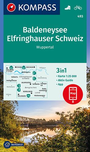 KOMPASS Wanderkarte 493 Baldeneysee, Elfringhauser Schweiz, Wuppertal 1:25.000 von KOMPASS-Karten GmbH