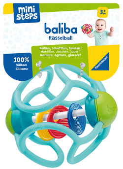 Ravensburger ministeps 4152 baliba Rasselball – Flexibler Greifling, Beißring und Babyrassel – Baby Spielzeug ab 3 Monate – türkis