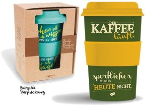 Bamboo Becher to go „… sportlicher wird es heute nicht“ 400 ml für Kaffee/Tee