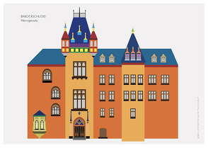 Barockschloss Wernigerode Set mit 2 Kunstpostkarten