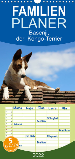 Familienplaner Basenji, der Kongo-Terrier (Wandkalender 2022 , 21 cm x 45 cm, hoch) von Wobst,  Petra