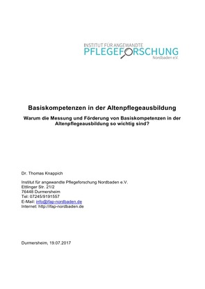 Basiskompetenzen in der Altenpflegeausbildung von Knappich,  Thomas