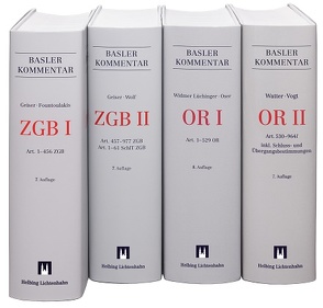 Basler Kommentar ZGB I + ZGB II + OR I + OR II von Fountoulakis,  Christiana, Geiser,  Thomas, Oser,  David, Vogt,  Hans-Ueli, Watter,  Rolf, Widmer Lüchinger,  Corinne, Wolf,  Stephan