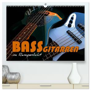 Bassgitarren im Rampenlicht (hochwertiger Premium Wandkalender 2024 DIN A2 quer), Kunstdruck in Hochglanz von Bleicher,  Renate