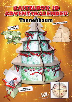 Bastelbox 3D Adventskalender – Tannenbaum, stecken, kleben, fertig! Vorgestanzte Teile. von Aretz,  Veronika