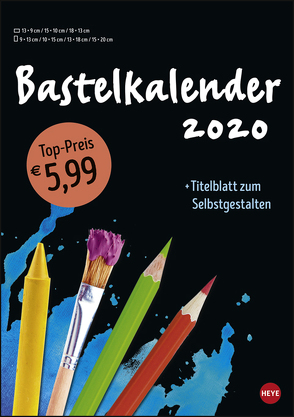 Bastelkalender schwarz A4 Kalender 2020 von Heye