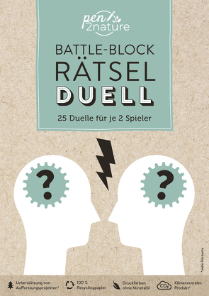 Battle-Block Rätsel-Duell | Spieleblock mit 25 Duellen für je 2 Spieler