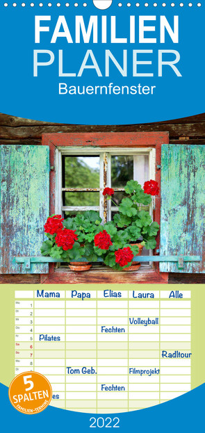 Familienplaner Bauernfenster (Wandkalender 2022 , 21 cm x 45 cm, hoch) von Ehrentraut,  Dirk