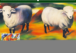 Bauernhoftiere, expressionistisch bunt (Wandkalender 2024 DIN A2 quer) von Löwer,  Sabine