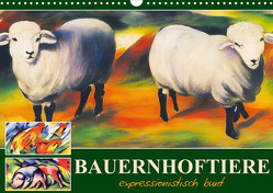 Bauernhoftiere, expressionistisch bunt (Wandkalender 2024 DIN A3 quer) von Löwer,  Sabine