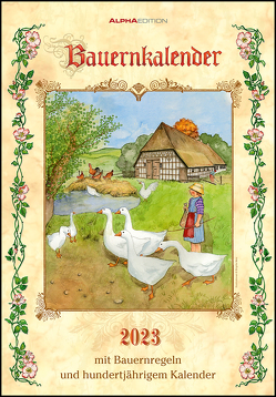 Bauernkalender 2023 – Bildkalender 23,7×34 cm – mit Wetterprognosen, Bauernregeln und liebevollen Illustrationen – Wandkalender – Alpha Edition