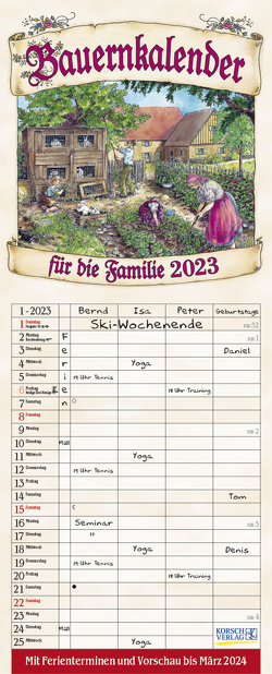 Bauernkalender 2023 von Korsch Verlag, Versley,  Christa