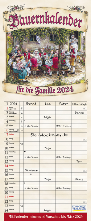 Bauernkalender 2024 von Korsch Verlag, Versley,  Christa