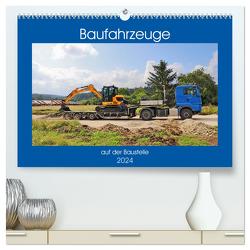 Baufahrzeuge auf der Baustelle (hochwertiger Premium Wandkalender 2024 DIN A2 quer), Kunstdruck in Hochglanz von Geiger,  Günther