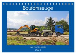 Baufahrzeuge auf der Baustelle (Tischkalender 2024 DIN A5 quer), CALVENDO Monatskalender von Geiger,  Günther
