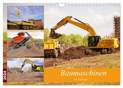 Baumaschinen im Einsatz (Wandkalender 2024 DIN A4 quer), CALVENDO Monatskalender von Bildergalerie - Babett Paul,  Babetts