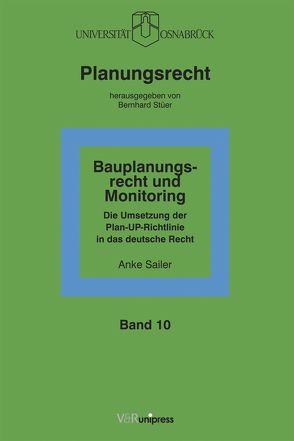 Bauplanungsrecht und Monitoring von Sailer,  Anke, Stüer,  Bernhard