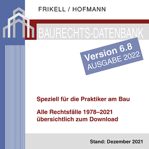 Baurechts-Datenbank 1978–2021 zum Download – Version 6.8 von Frikell,  Eckhard, Hofmann,  Olaf