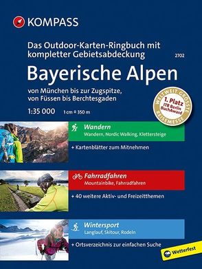 KOMPASS Outdoor-Karte Ringbuch Bayerische Alpen – von München bis zur Zugspitze, von Füssen bis Berchtesgaden 1:35.000 von KOMPASS-Karten GmbH