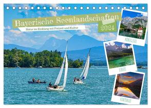 Bayerische Seenlandschaften – Natur im Einklang mit Freizeit und Kultur (Tischkalender 2024 DIN A5 quer), CALVENDO Monatskalender von Wilczek,  Dieter