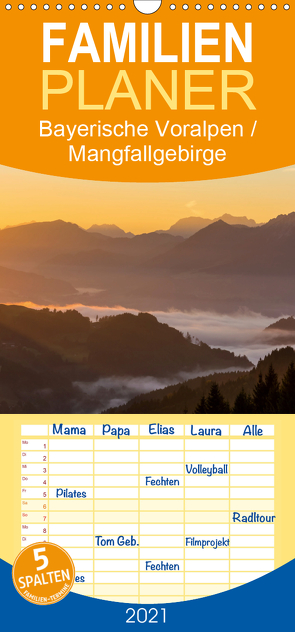 Bayerische Voralpen / Mangfallgebirge – Familienplaner hoch (Wandkalender 2021 , 21 cm x 45 cm, hoch) von Wenk,  Marcel