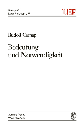 Bedeutung und Notwendigkeit von Bader,  Wilhelm, Carnap,  Rudolf