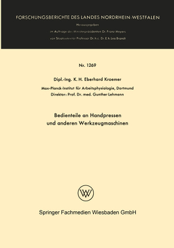 Bedienteile an Handpressen und anderen Werkzeugmaschinen von Wode,  Henning