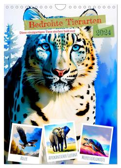 Bedrohte Tierarten 2024 (Wandkalender 2024 DIN A4 hoch), CALVENDO Monatskalender von Lehmann,  Steffani