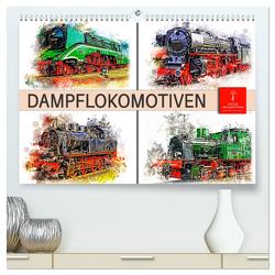 Beeindruckende Dampflokomotiven (hochwertiger Premium Wandkalender 2024 DIN A2 quer), Kunstdruck in Hochglanz von Roder,  Peter